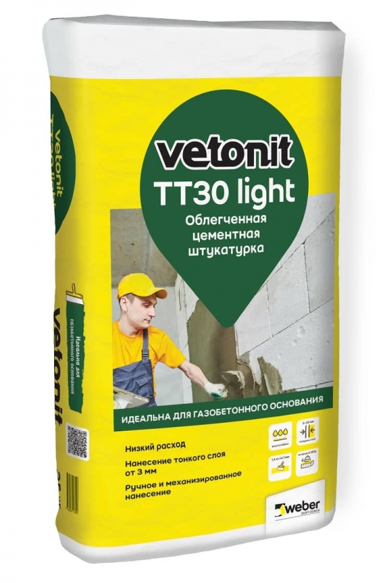 Изображение товара vetonit TT30 light, 25 кг