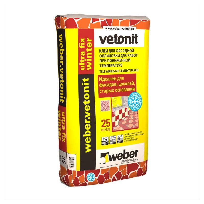 weber.vetonit ultra fix winter  Высокодеформативный эластичный плиточный клей