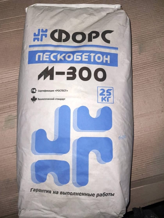 Изображение товара Цементно-песчаная смесь М-300,  25кг